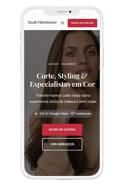 Pre-visualizacao do website South Hairdresser