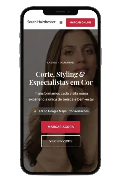 Pre-visualizacao do website South Hairdresser