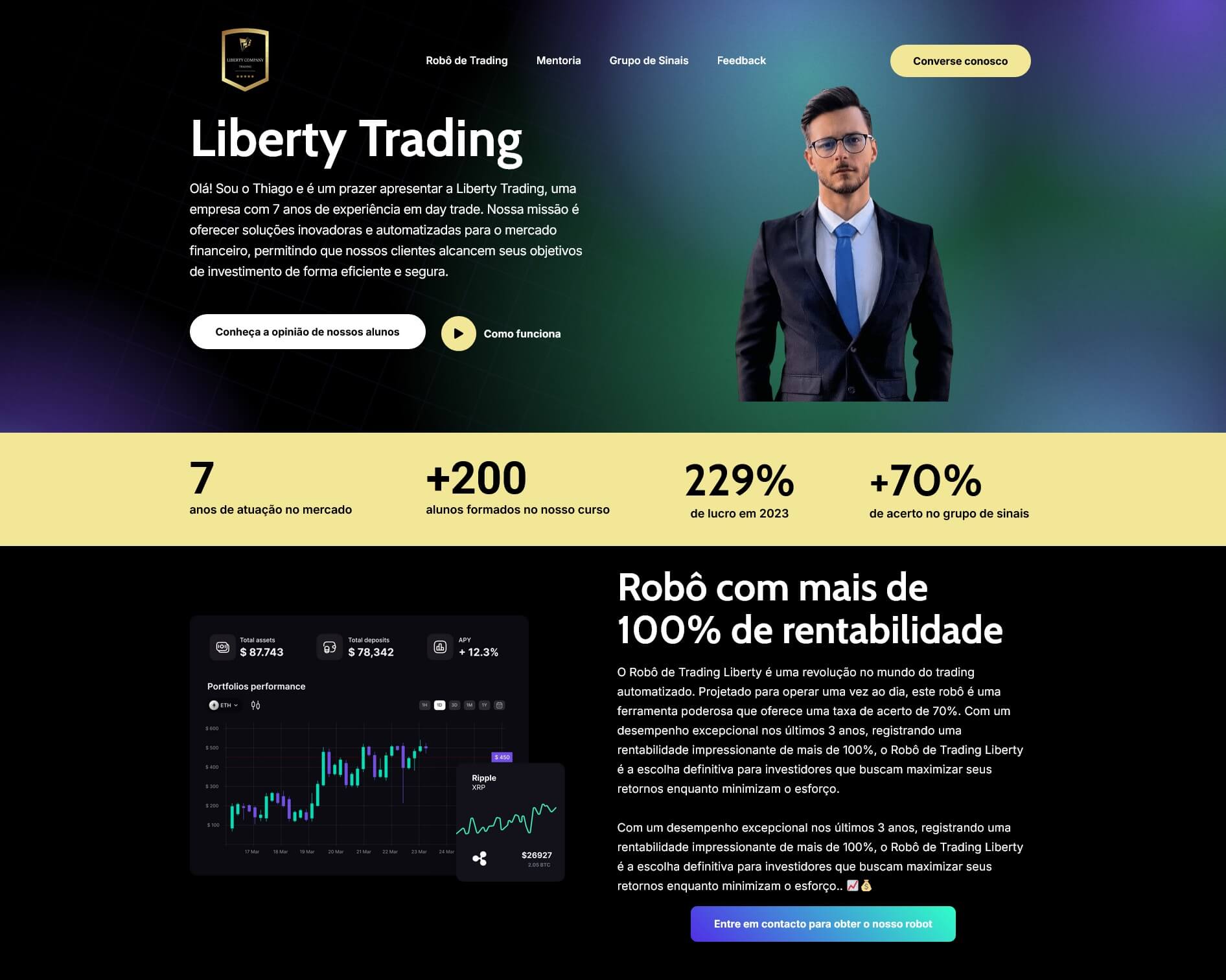 liberty company trading website - portfolio